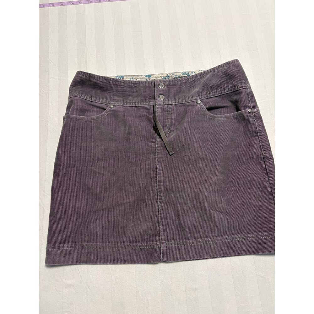 Athleta Purple Corduroy Mini Skirt Floral Lined Y2K Size 8